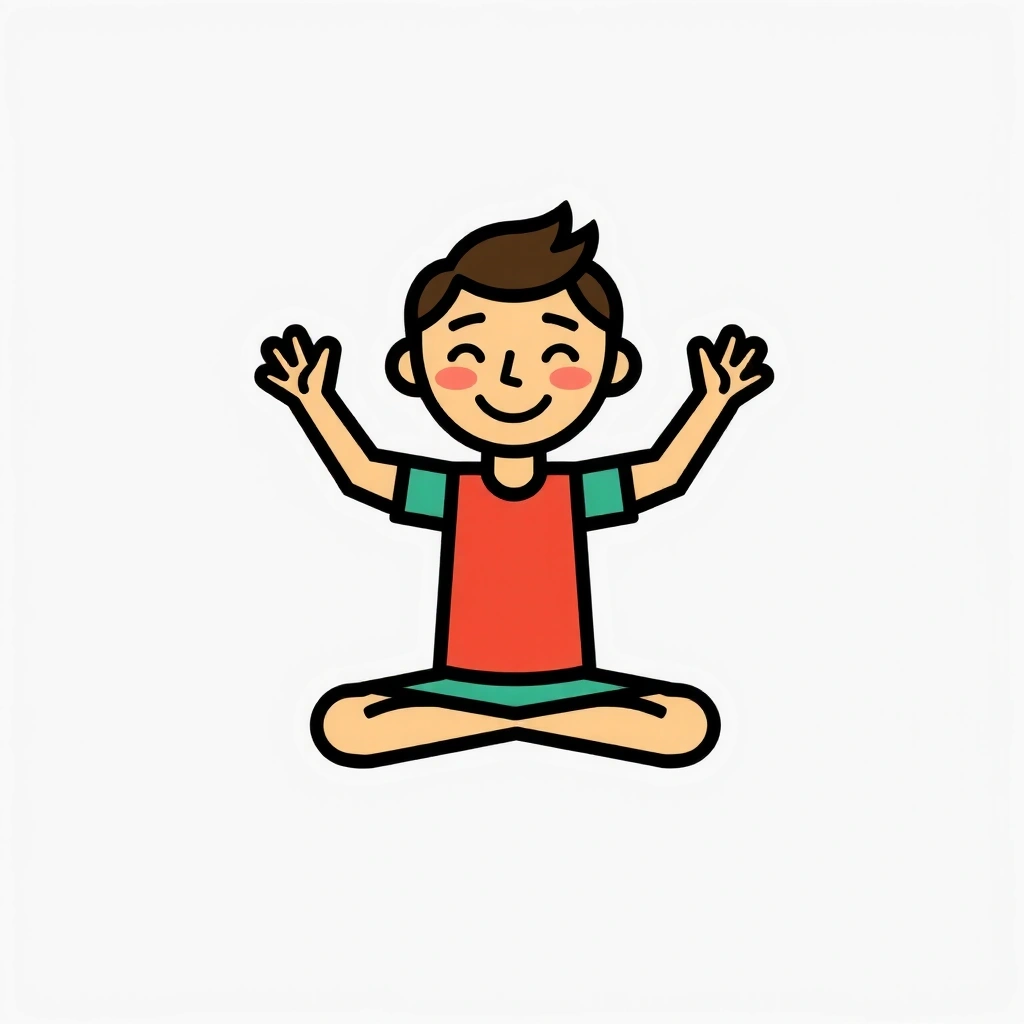 Un icono de una persona feliz y equilibrada, representando bienestar general.